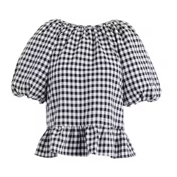 New Topshop blacks and white Gingham shirt with open back Size 8 - Picture 1 of 7